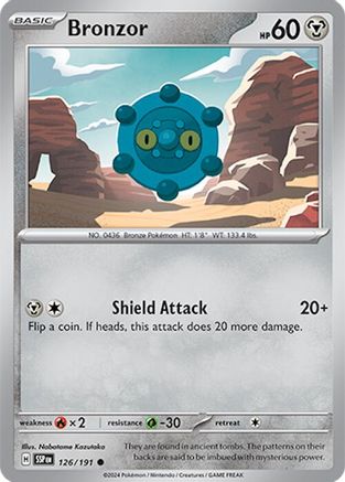 Bronzor 126/191 - Reverse Holofoil Surging Sparks - Common