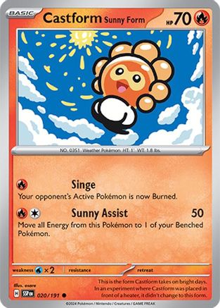 Castform Sunny Form 020/191 Surging Sparks - Common