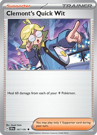 Clemont's Quick Wit 167/191 Surging Sparks - Uncommon
