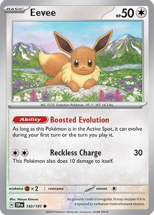 Eevee 143/191 - Reverse Holofoil Surging Sparks - Common