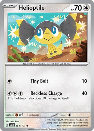 Helioptile 154/191 - Reverse Holofoil Surging Sparks - Common