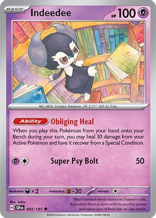 Indeedee 093/191 - Reverse Holofoil Surging Sparks - Uncommon