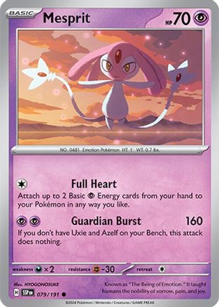 Mesprit 079/191 - Reverse Holofoil Surging Sparks - Common