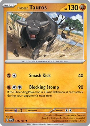 Paldean Tauros 101/191 - Reverse Holofoil Surging Sparks - Uncommon