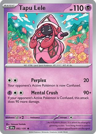 Tapu Lele 092/191 - Holofoil Surging Sparks - Rare