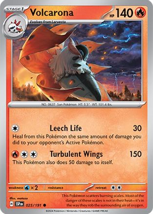 Volcarona 025/191 - Reverse Holofoil Surging Sparks - Common