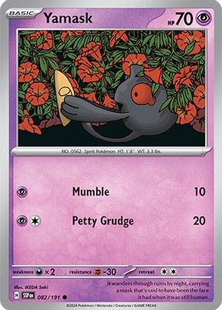 Yamask 082/191 - Reverse Holofoil Surging Sparks - Common