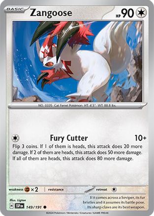 Zangoose 149/191 - Reverse Holofoil SV08 Surging Sparks - Common