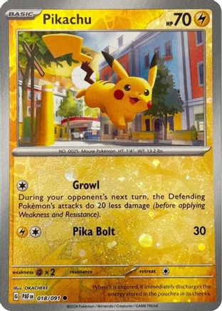 Pikachu (Reverse Cosmos Holo) 018/091 - Reverse Holofoil Miscellaneous Cards & Products