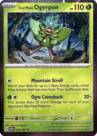 Teal Mask Ogerpon (Cosmos Holo) 024 - Holofoil Miscellaneous Cards & Products