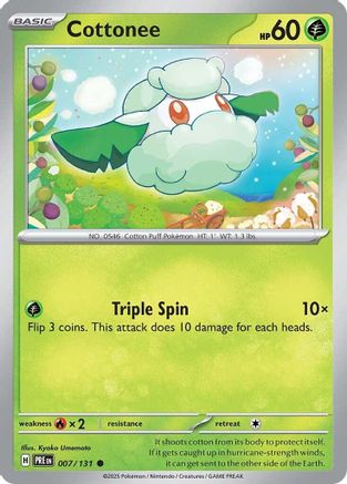Cottonee 007/131 - Reverse Holofoil Prismatic Evolutions
