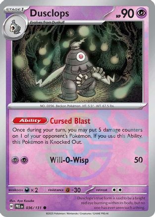 Dusclops (Master Ball Pattern) 036/131 - Holofoil Prismatic Evolutions