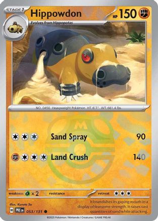Hippowdon (Master Ball Pattern) 053/131 - Holofoil Prismatic Evolutions