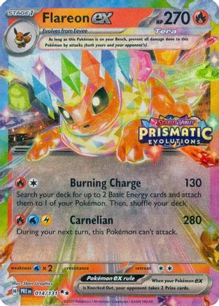 Flareon ex (Prismatic Evolutions Stamp) 014/131 - Holofoil Miscellaneous Cards & Products