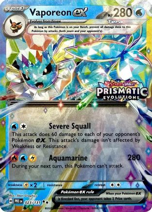 Vaporeon ex (Prismatic Evolutions Stamp) 023/131 - Holofoil Miscellaneous Cards & Products