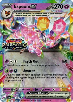 Espeon ex (Prismatic Evolutions Stamp) 034/131 - Holofoil Miscellaneous Cards & Products