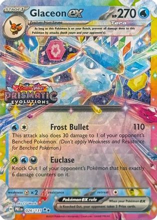 Glaceon ex (Prismatic Evolutions Stamp) 026/131 - Holofoil Miscellaneous Cards & Products