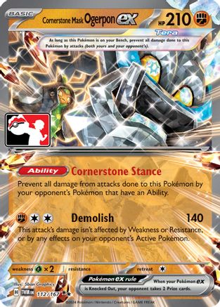 Cornerstone Mask Ogerpon ex 112 - Holofoil Prize Pack Series Cards