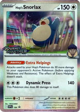 Hop's Snorlax (Prerelease) 184 - Holofoil SV Scarlet & Violet Promo Cards