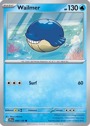 Wailmer 040/159 - Reverse Holofoil Journey Together - Common