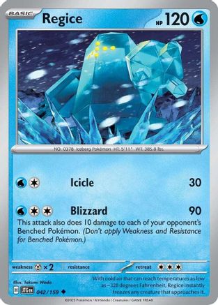 Regice 042/159 - Reverse Holofoil SV09 Journey Together - Uncommon