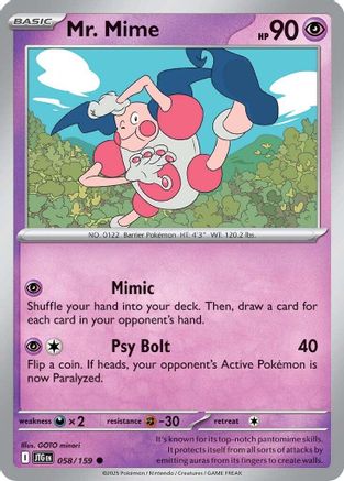 Mr. Mime 058/159 - Reverse Holofoil SV09 Journey Together - Common
