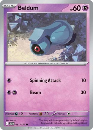 Beldum 061/159 - Reverse Holofoil SV09 Journey Together - Common