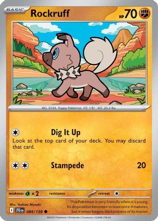 Rockruff 084/159 - Reverse Holofoil SV09 Journey Together - Common