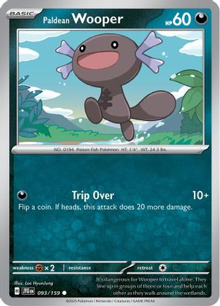 Paldean Wooper 093/159 - Reverse Holofoil Journey Together - Common