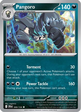Pangoro 099/159 - Reverse Holofoil SV09 Journey Together - Uncommon