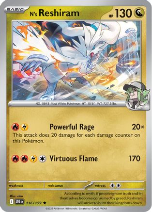 N's Reshiram 116/159 - Holofoil Journey Together - Rare