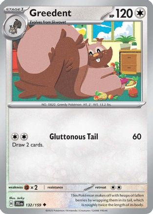 Greedent 132/159 - Reverse Holofoil Journey Together - Uncommon