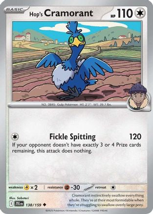 Hop's Cramorant 138/159 - Reverse Holofoil Journey Together - Uncommon
