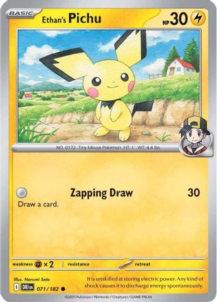 Ethan's Pichu 071/182 - Reverse Holofoil Destined Rivals - Common