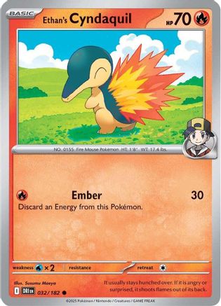 Ethan's Cyndaquil 032/182 - Reverse Holofoil Destined Rivals - Common