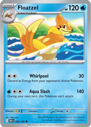 Floatzel 058/182 - Reverse Holofoil Destined Rivals - Uncommon