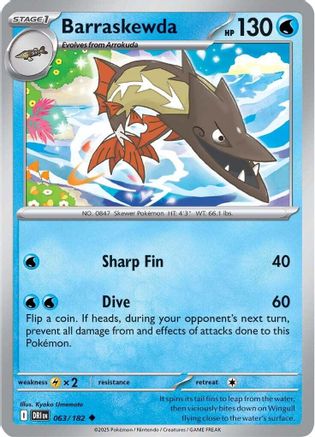 Barraskewda 063/182 - Reverse Holofoil Destined Rivals - Uncommon