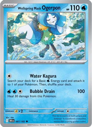 Wellspring Mask Ogerpon 067/182 - Reverse Holofoil Destined Rivals - Uncommon