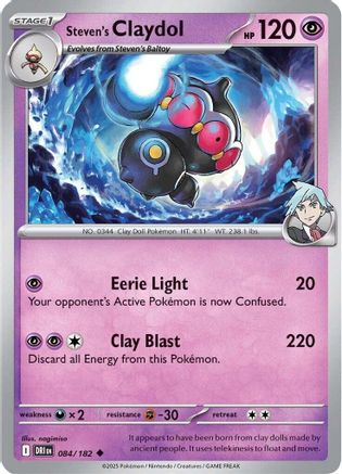 Steven's Claydol 084/182 - Reverse Holofoil Destined Rivals - Uncommon