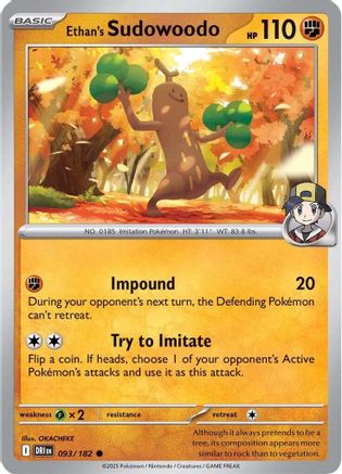 Ethan's Sudowoodo 093/182 - Reverse Holofoil Destined Rivals - Common