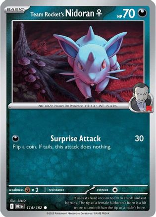 Team Rocket's Nidoran F 114/182 - Reverse Holofoil Destined Rivals - Common