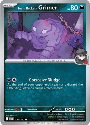 Team Rocket's Grimer 123/182 - Reverse Holofoil Destined Rivals - Common