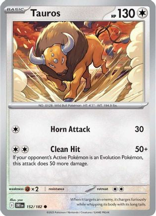Tauros 152/182 - Reverse Holofoil Destined Rivals - Common