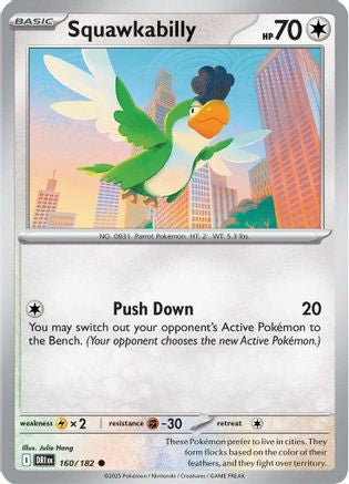 Squawkabilly 160/182 - Reverse Holofoil Destined Rivals - Common