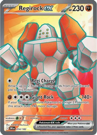 Regirock ex 214/182 - Holofoil Destined Rivals