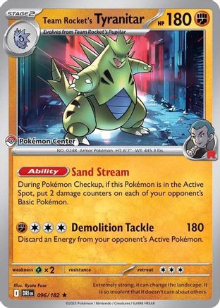Team Rocket's Tyranitar (Pokemon Center Exclusive) 096 Miscellaneous Cards & Products