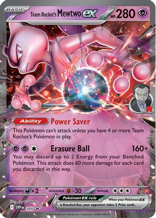 Team Rocket's Mewtwo ex 205 - Holofoil SV Scarlet & Violet Promo Cards