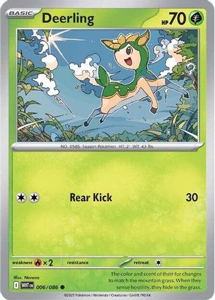 Deerling 006/086 - Reverse Holofoil White Flare