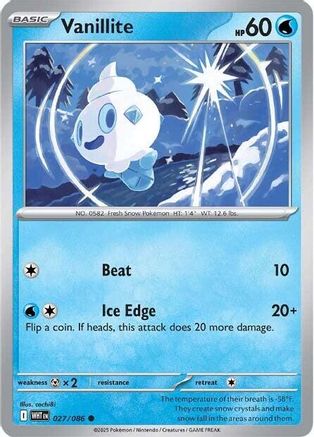 Vanillite 027/086 - Reverse Holofoil SV White Flare
