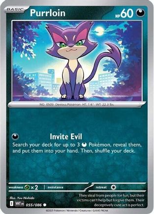Purrloin 055/086 - Reverse Holofoil SV White Flare